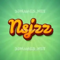 nsjzz in Green Rays style - 3D name wallpaper