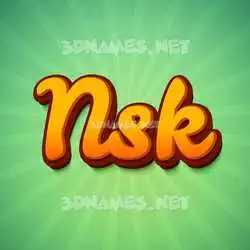 nsk in Green Rays style - 3D name wallpaper
