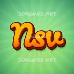 nsv in Green Rays style - 3D name wallpaper