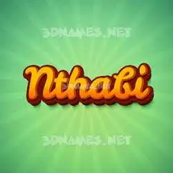 nthabi in Green Rays style - 3D name wallpaper