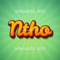 ntho in Green Rays style - 3D name wallpaper