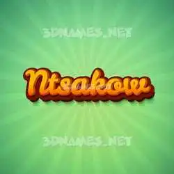 ntsakow in Green Rays style - 3D name wallpaper
