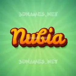 nubia in Green Rays style - 3D name wallpaper