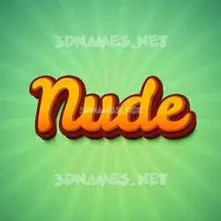 nude in Green Rays style - 3D name wallpaper