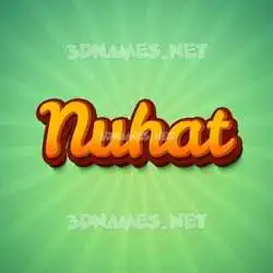 nuhat in Green Rays style - 3D name wallpaper
