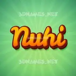 nuhi in Green Rays style - 3D name wallpaper