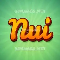 nui in Green Rays style - 3D name wallpaper