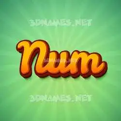 num in Green Rays style - 3D name wallpaper