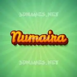 numaira in Green Rays style - 3D name wallpaper