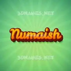 numaish in Green Rays style - 3D name wallpaper
