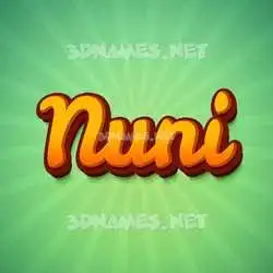 nuni in Green Rays style - 3D name wallpaper