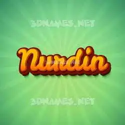 nurdin in Green Rays style - 3D name wallpaper