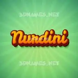 nurdini in Green Rays style - 3D name wallpaper