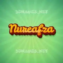 nureafza in Green Rays style - 3D name wallpaper