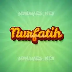 nurfatih in Green Rays style - 3D name wallpaper