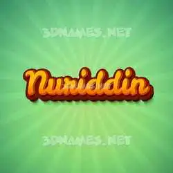 nuriddin in Green Rays style - 3D name wallpaper
