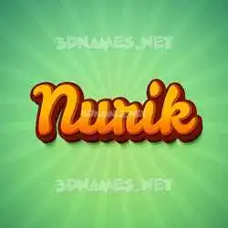nurik in Green Rays style - 3D name wallpaper