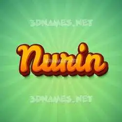 nurin in Green Rays style - 3D name wallpaper
