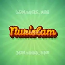 nurislam in Green Rays style - 3D name wallpaper