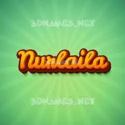 nurlaila in Green Rays style - 3D name wallpaper