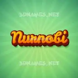nurnobi in Green Rays style - 3D name wallpaper