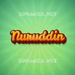 nuruddin in Green Rays style - 3D name wallpaper