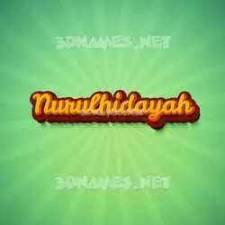 nurulhidayah in Green Rays style - 3D name wallpaper