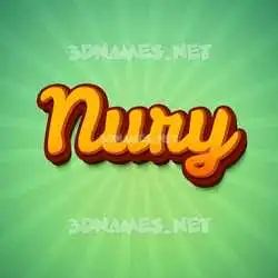 nury in Green Rays style - 3D name wallpaper