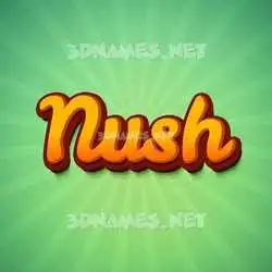 nush in Green Rays style - 3D name wallpaper