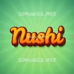 nushi in Green Rays style - 3D name wallpaper