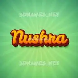 nushra in Green Rays style - 3D name wallpaper
