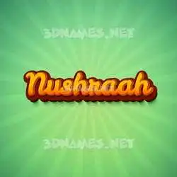 nushraah in Green Rays style - 3D name wallpaper