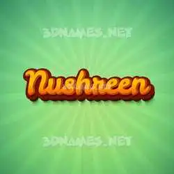 nushreen in Green Rays style - 3D name wallpaper