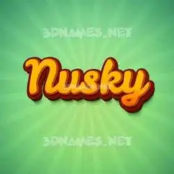 nusky in Green Rays style - 3D name wallpaper