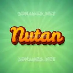 nutan in Green Rays style - 3D name wallpaper