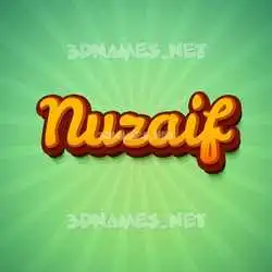 nuzaif in Green Rays style - 3D name wallpaper