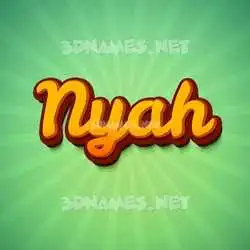 nyah in Green Rays style - 3D name wallpaper