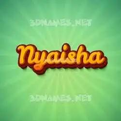 nyaisha in Green Rays style - 3D name wallpaper