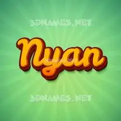 nyan in Green Rays style - 3D name wallpaper