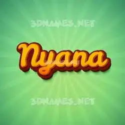 nyana in Green Rays style - 3D name wallpaper