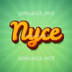 nyce in Green Rays style - 3D name wallpaper