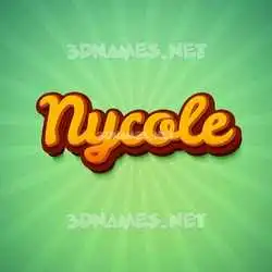 nycole in Green Rays style - 3D name wallpaper
