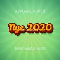 nye 2020 in Green Rays style - 3D name wallpaper