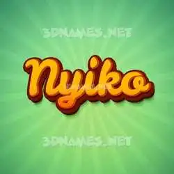 nyiko in Green Rays style - 3D name wallpaper