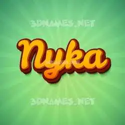 nyka in Green Rays style - 3D name wallpaper