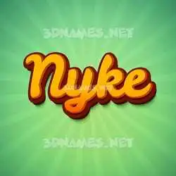 nyke in Green Rays style - 3D name wallpaper
