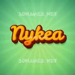 nykea in Green Rays style - 3D name wallpaper