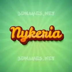 nykeria in Green Rays style - 3D name wallpaper