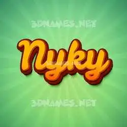 nyky in Green Rays style - 3D name wallpaper