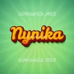 nynika in Green Rays style - 3D name wallpaper